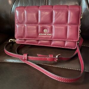 NWOT Michael Kors Quilted Plum Crossbody Bag